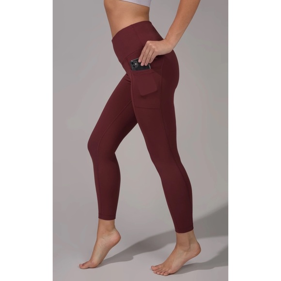 90 Degree by Reflex Red Pocket Leggings - Picture 1 of 6